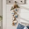 Einweihungsgeschenk für sie Bauernhaus Hängendes Herz Wanddeko mit 5-lagigen Holzherzen, Vintage Boho Holzstil Schild Schmuckablage Kunst Wohnen