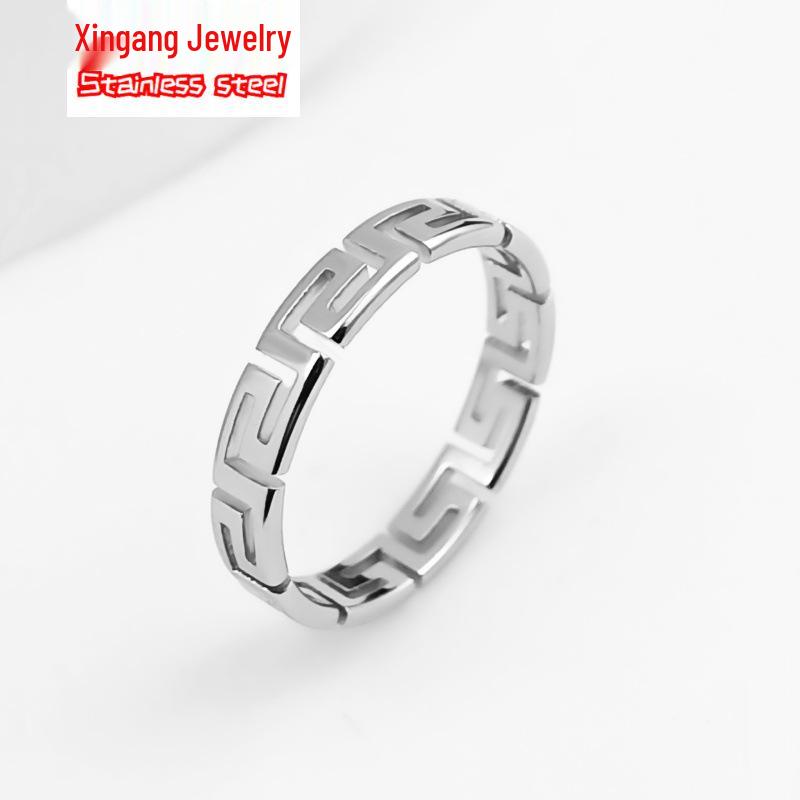 Women's Stainless Steel Titanium Ring - Non-Fading High-End Luxury Plain Band