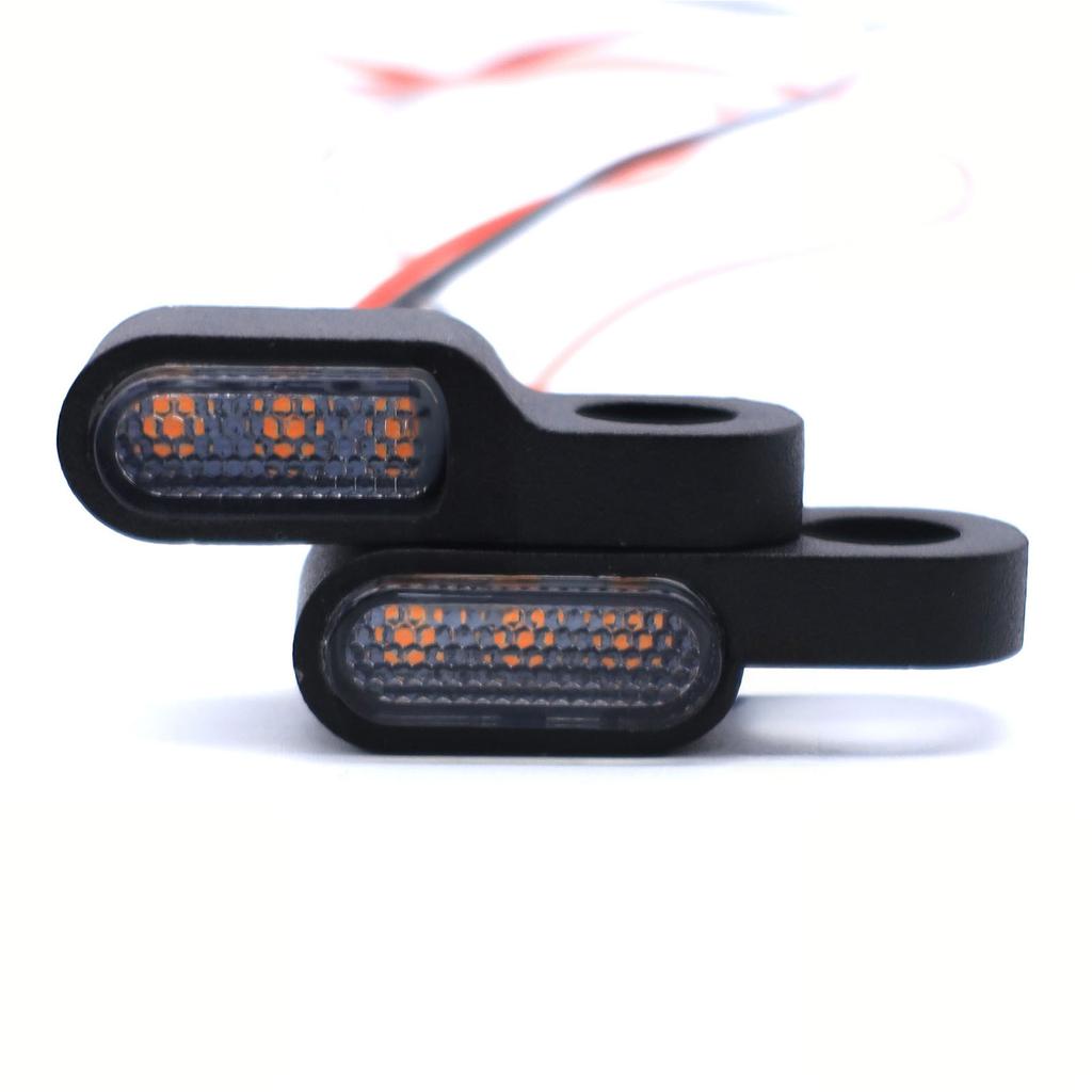 2Pcs Motorcycle LED Mini Turn Signals 12V Motorcycle Scooter Handlebar Indicators Lights Blinker Lamps Amber Flasher Taillight