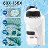 Handheld Pocket Microscope 60X 120X Magnification With Phone Clip LED Light Kids Science Educational Toy For Outdoor Study