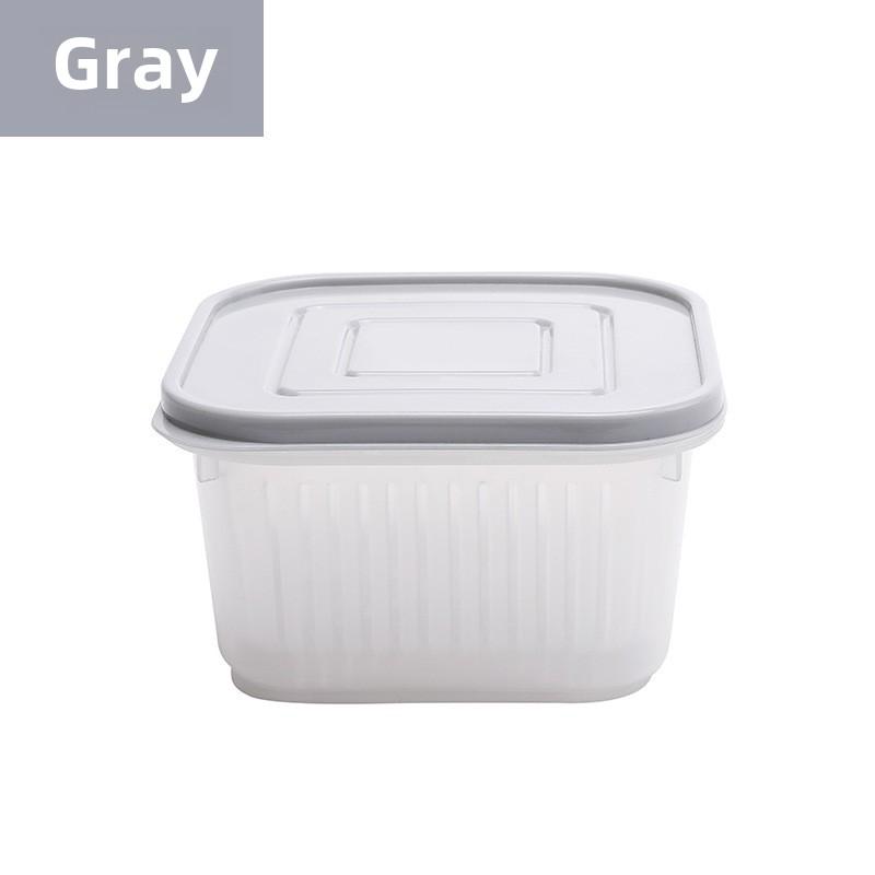 

1 шт. Ящик для хранения в холодильнике, органайзер для холодильника, корзина для слива свежих овощей и фруктов, контейнер для хранения, кладовая, кухонный органайзер 1PCS серый