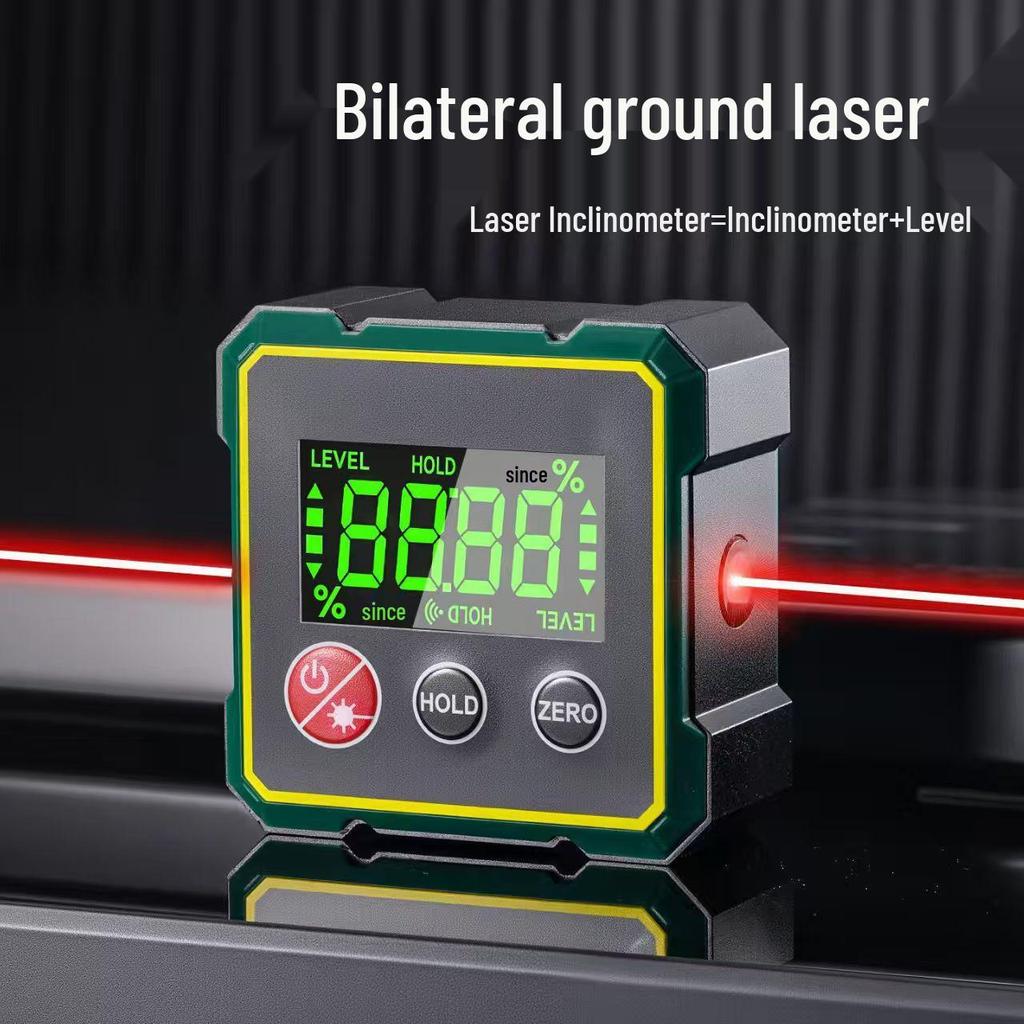 Digital Laser Inclinometer Box - Angle Measuring Instrument & Slope Meter Level