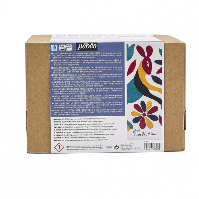 Peinture pour textile - Pébéo - Setacolor - 10 flacons de 45ml - Coloris Assortis - Créativité illimitée
