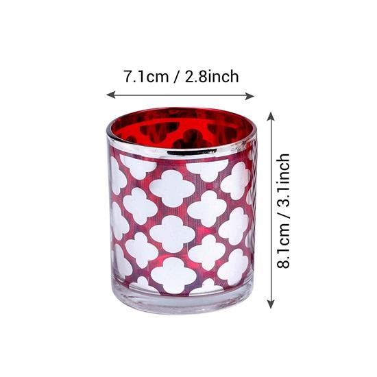 Set of 6 Glass Tealight Candle Holders Votive Christmas Decorations Items for Home Decor Table Top Restaurant Gift