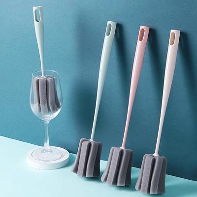 Długi uchwyt gąbki szczotka do czyszczenia szklanki butelka mleka kubek kawy filiżanka do herbaty miski szorowarka mycie czysta szczotka narzędzie kuchenne