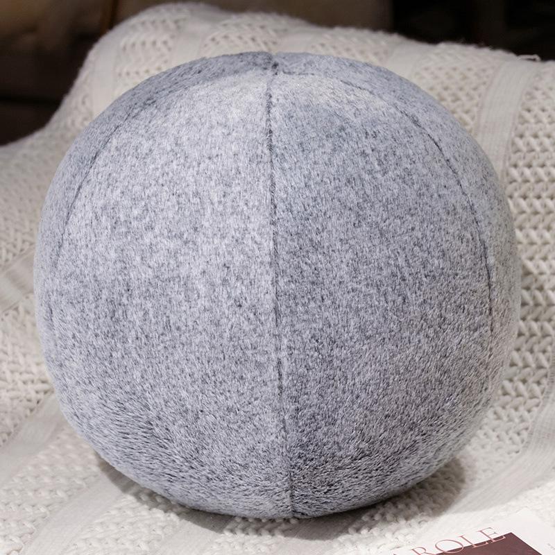 

Nordic style spherical throw pillow ins wind ball doll home decoration plush sofa living room cushion photo props 40cm/1.2kg темно-сірий