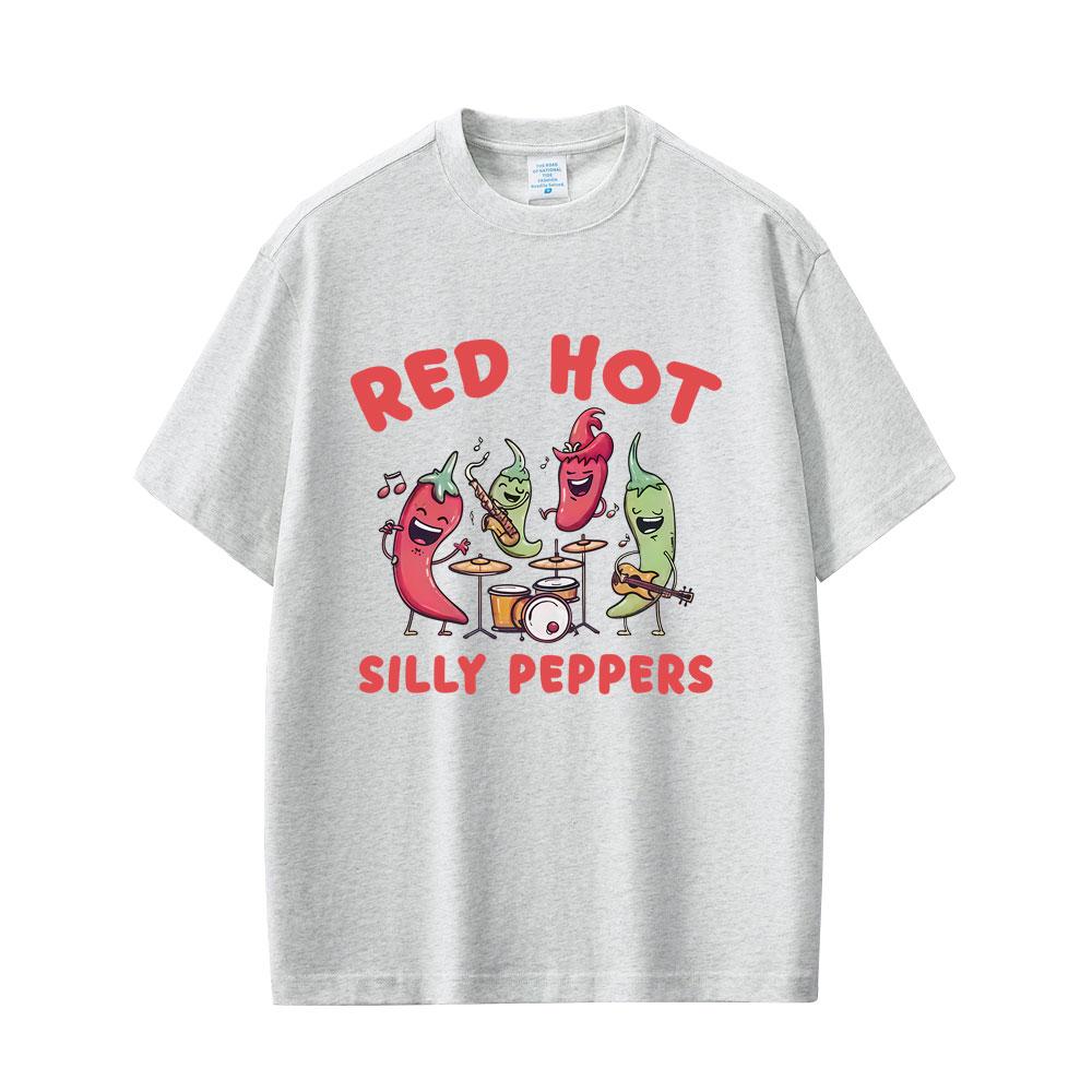 Funny Red Hot Silly Peppers Meme T Shirts Unisex Women Clothing Vintage Humor Rock Tshirt Unisexs Casual Cotton Oversized Tshirts