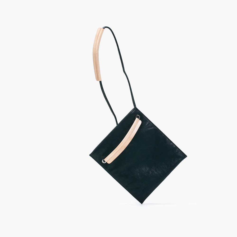 Shoulder Tote Sacoche Bag Italian Leather Cowhide Vegetable Tanned Dark Green [Mono Goods] 2-way Women's Men's