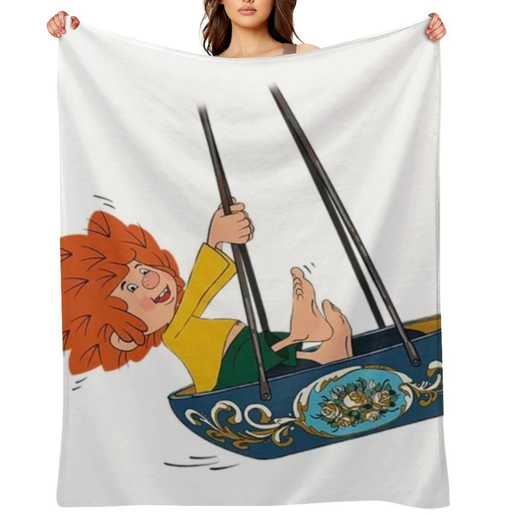Pumuckl auf der Schaukel Throw Blanket Hairys Hair Blankets For Baby Luxury Brand Blankets