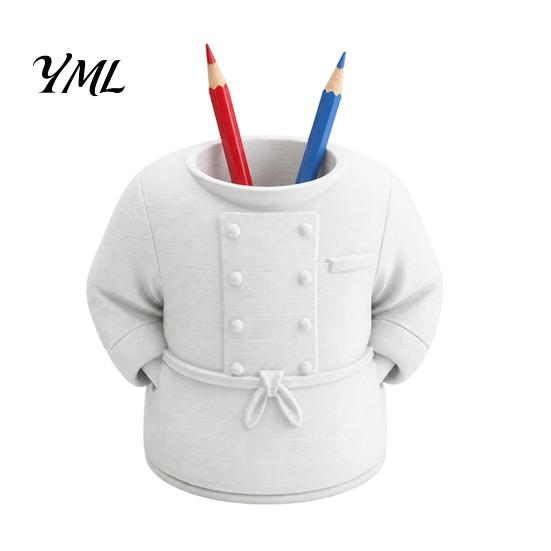 Small Stationery Holder for Students Chef Uniform Pen Holder, 3D Printed Novelty Organizer, Professional Kitchen Front Desk Decor Large Capacity
