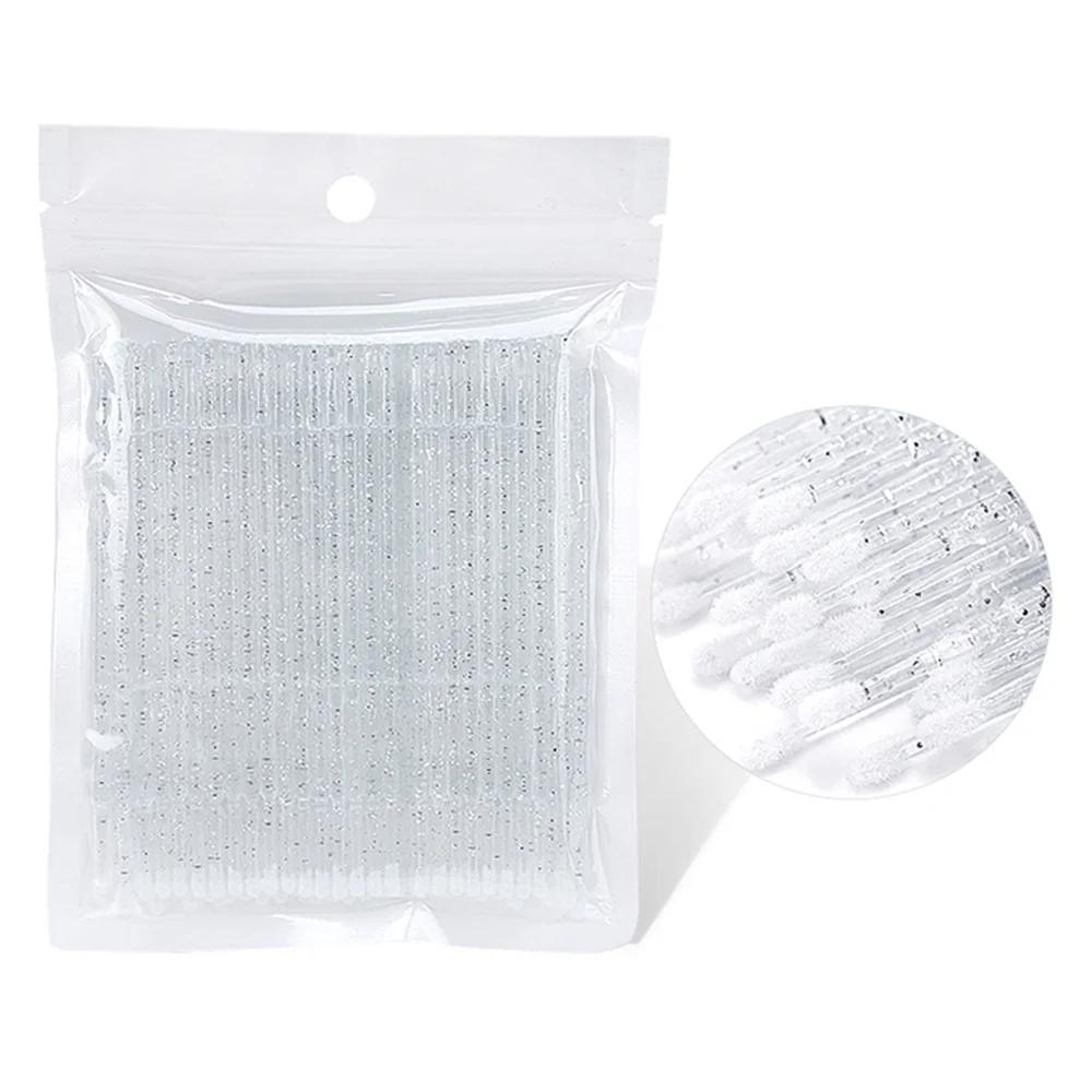 100 Pcs/bag Crystal Disposable MicroBrush Eyelashes Mascara Wands Applicator Makeup Tools