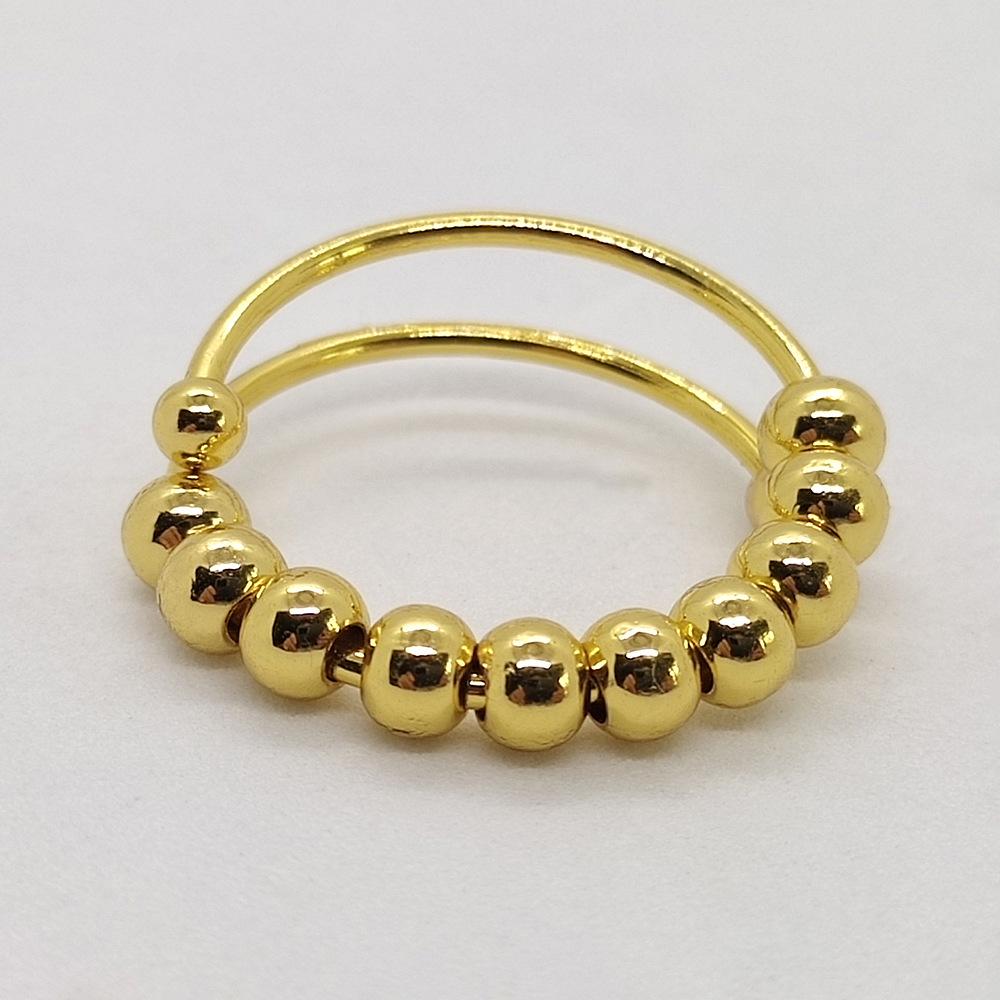 Rotating Decompression Beads Mindfulness Ring - Titanium Steel Wire-Wrapped for Anxiety Relief