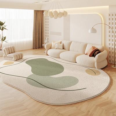 French Cream Style Carpets for Living Room Irregular Shapes Bedroom Decor Rug Fluffy Soft Plush Carpet  Minimalist Thick Mat