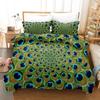 Gyvūnų povo 3D patalynės komplektas peizažo antklodžių užvalkalų komplektai antklodė patalynė dovana viengulė karalienės karaliaus dydžio viengulė lova prabangi mada žalia