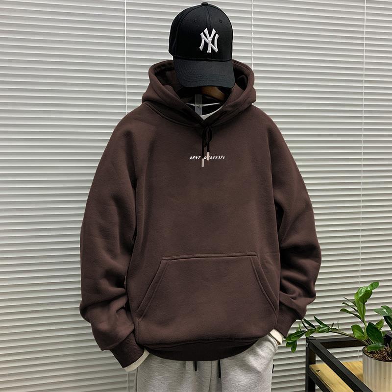 Herbst/Winter Neu Herren Amerikanischer Stil Kapuzenpullover Hoodie mit Samtfutter