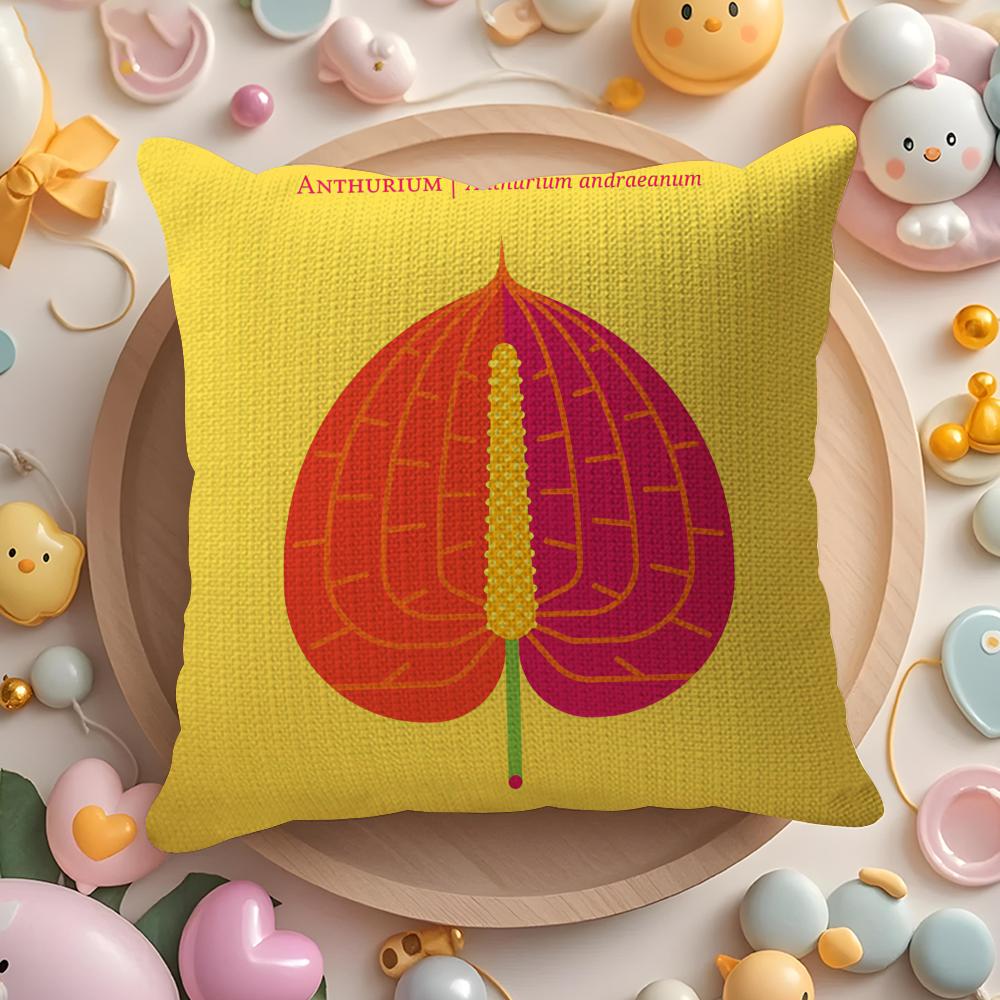 Simple And Natural Floral Restaurant Decor Pillow Case Sofa Living Room Bedroom Headboard Backrest Cushion Square Cushion