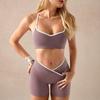 Contrasting colors, sexy back, sports underwear, yoga suit, fitness shorts, Pilates yoga suit, two-piece set for women