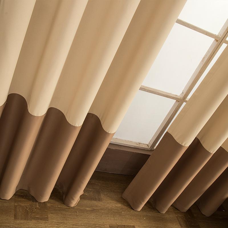 Keqiao Curtains Finished Curtains Solid Color Splicing Curtains Blackout Curtains Gradually Change Color Curtains