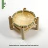 Handmade Bamboo Woven Basket Set - Round Winnowing Basket and Snack Plate for Hotel or Restaurant Use