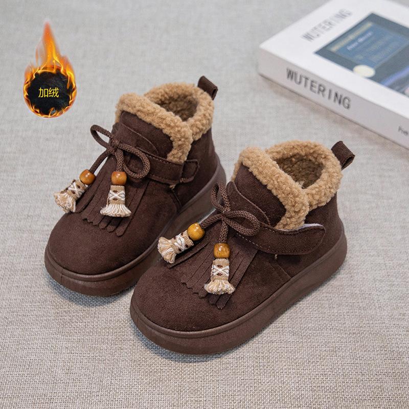 

Ботинки для девочек пушистые теплые хлопковые туфли 2025 зима новые детские утепленные хлопковые ботинки ботинки для снега для девочек тренд 26-31 yards, 6 pairs in one hand