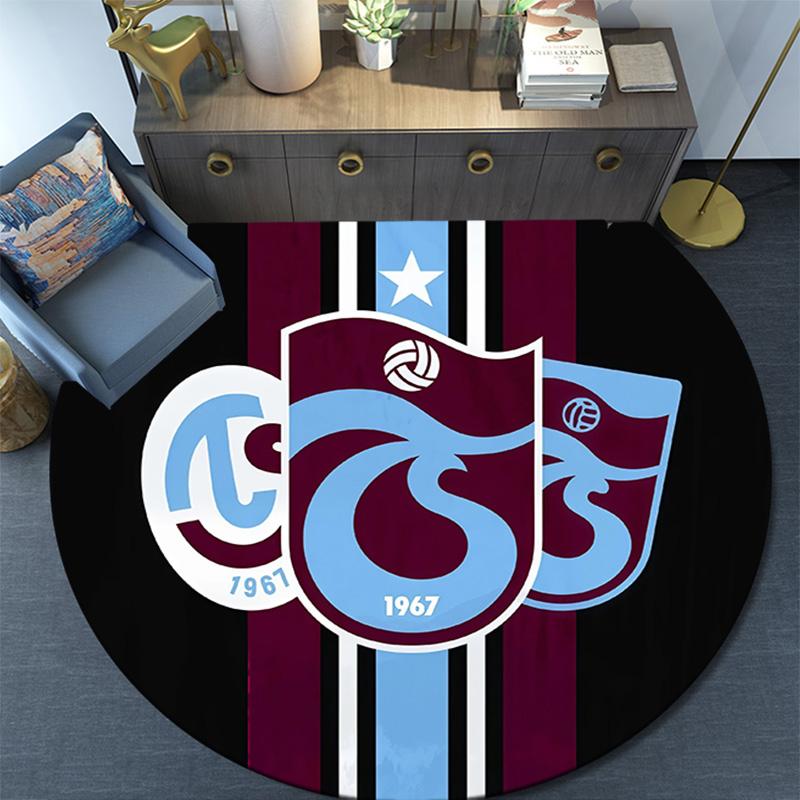 Trabzonspor Round Area Rug,Carpet Rug for Living Room Bedroom Sofa Playroom Decor,Non-slip Floor Mat