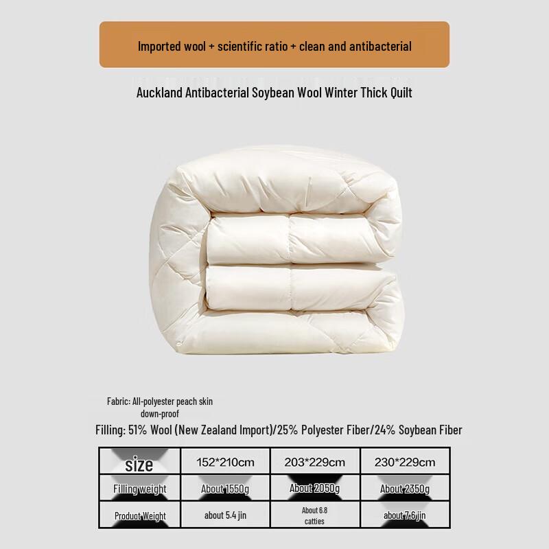 Fuanna 51% Wool Winter Quilt