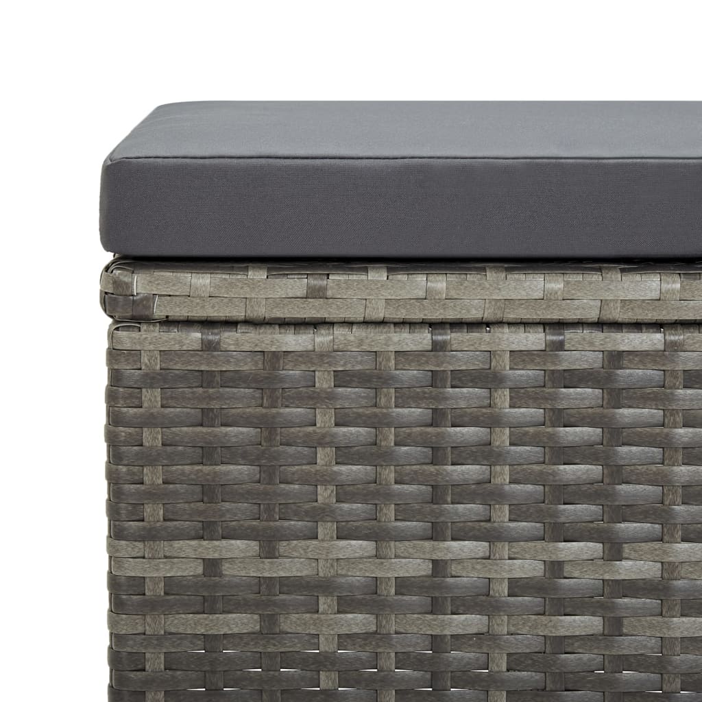 Vidaxl Garden Stools With Cushions, 4 Pcs., Poly Rattan, Grey