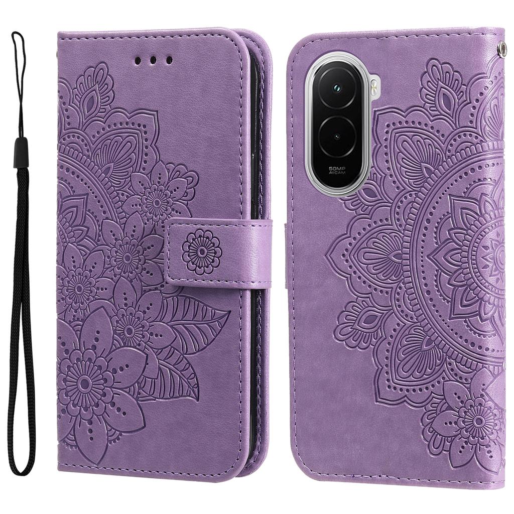 For Xiaomi Poco M7 4G Case Floral Pattern PU Leather Wallet Stand Phone Cover