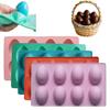 Easter Egg Silicone Mold for Baking 8 Cavity Non-Stick Chocolate Mold Freezer Oven Safe Easter Baking Tool Mold for Cake Jelly Ice Cream