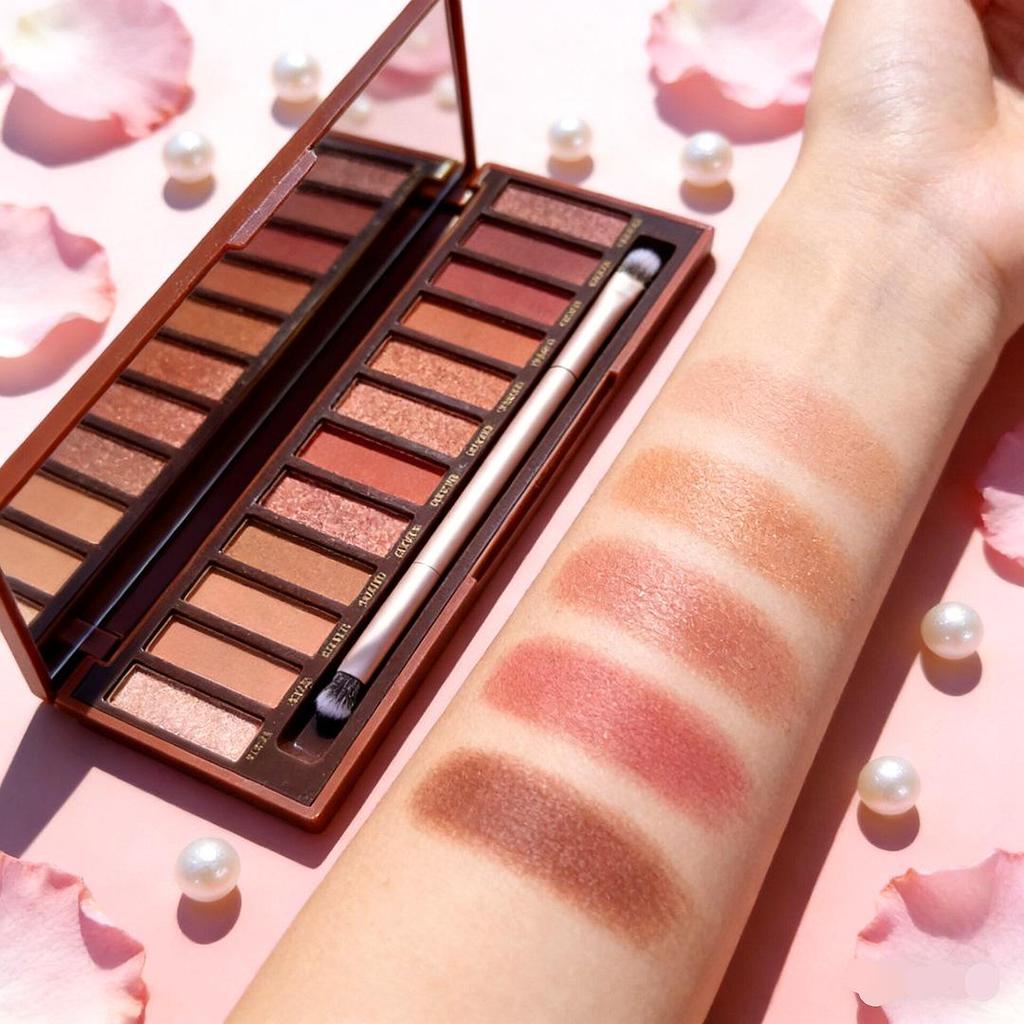 Influencer 12-Color Pearlescent & Matte Eyeshadow Palette - Earth Tones & Orange Shades