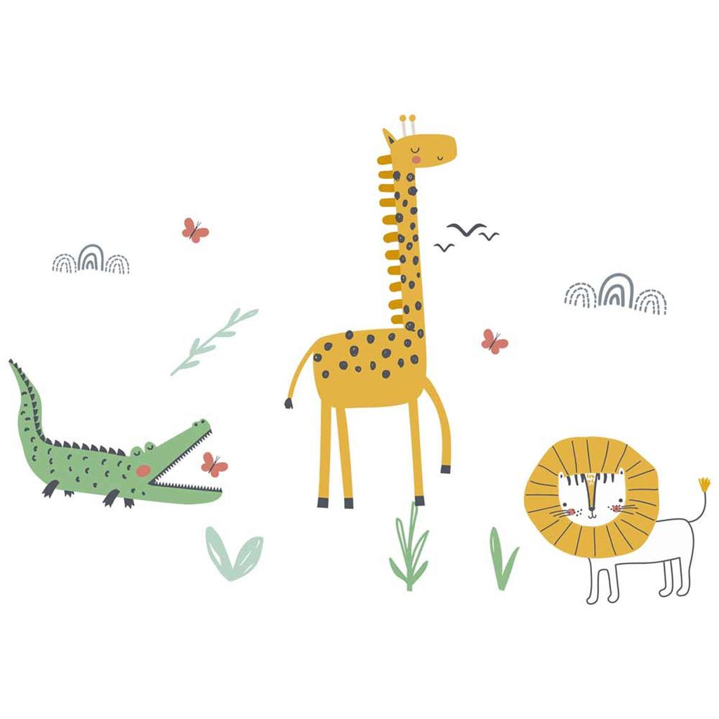 Les Trésors De Lily [A1560] - Multicolored 'Jungle Animals' Sticker Sheet - 50x70 Cm