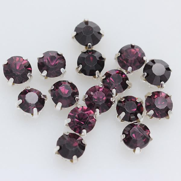 3-10mm Silver Base Hand-Sewn Glass Rhinestones for Clothing, Handbags, Belts, and Accessories