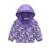 Boys and Girls Children's Clothing In Small Children Printed Fashion Splicing Casual Hooded Zipper Jacket Jacket