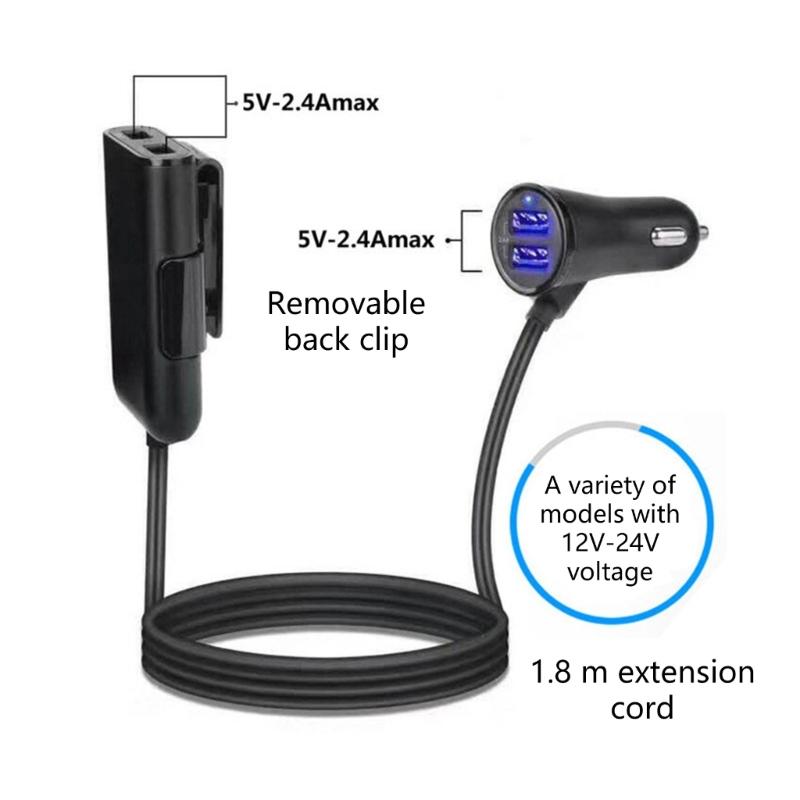 Super Fast Quick Charging 4USB 24W QC3.0 Car Charging, Fast Charging Adapter with LED for Phones and Tablets