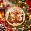 2D Flat Pattern Christmas Ball Ornament Transparent Clear Sphere Bauble Living Room