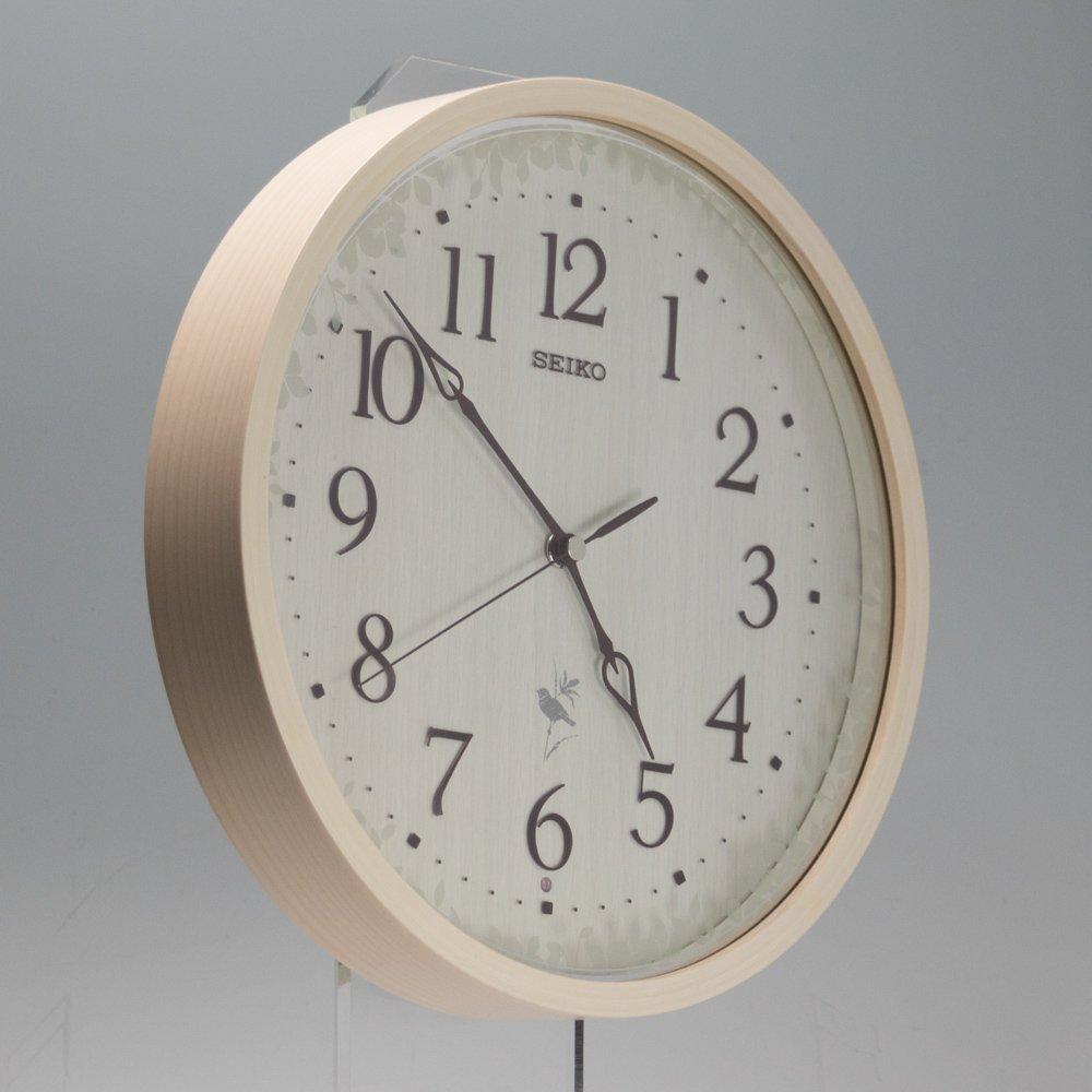 Seiko Clock Wall Clock Nature Sound 12 Types Radio Analog Time Signal Switchable Natural Color Wood RX215A SEIKO