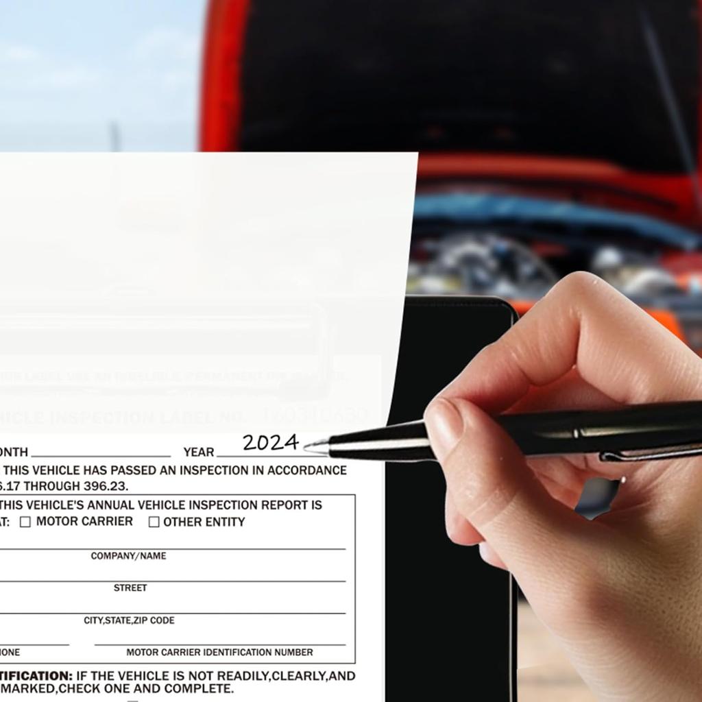 60Pack DOT Annual Vehicle Inspection Stickers - 60 Pack 2-Ply FMCSA Annual Inspection Lables with Adhesive Vinyl Sticker Mylar Laminate,Interior