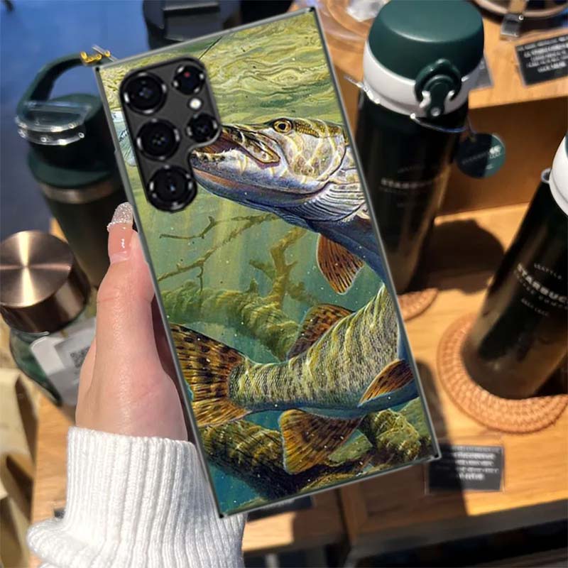 Angelzubehör Fischkoffer Handyhülle für Samsung Galaxy S26 Ultra S25 Edge S24 S23 FE S21 Plus S20 S22 S10 Hülle TPU Capa Schale Sh
