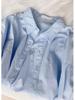 Women's Simple Sweet Pure Cotton Long Sleeve Shirt for Spring, Autumn & Winter