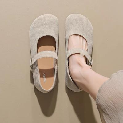 Mode Damen 2025 Neue Frühling Bohnenschuhe mit Rock Slipper Weiche Sohle Mary Janes Einzelne Schuhe