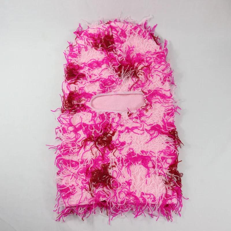 Winter Full Face Ski Mask for Women – Hip Hop Balaclava, Distressed Knitted, Warm Camouflage Fuzzy Ski Beanies Outdoor Hat