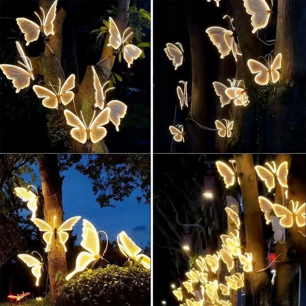 Fixed Model Outdoor Led Lamp Butterfly Shape Lighting  Garden DIY Decoration