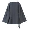2025 Spring Women's Kimono Jacket & Wide-Leg Pants Set with Casual Tie Design