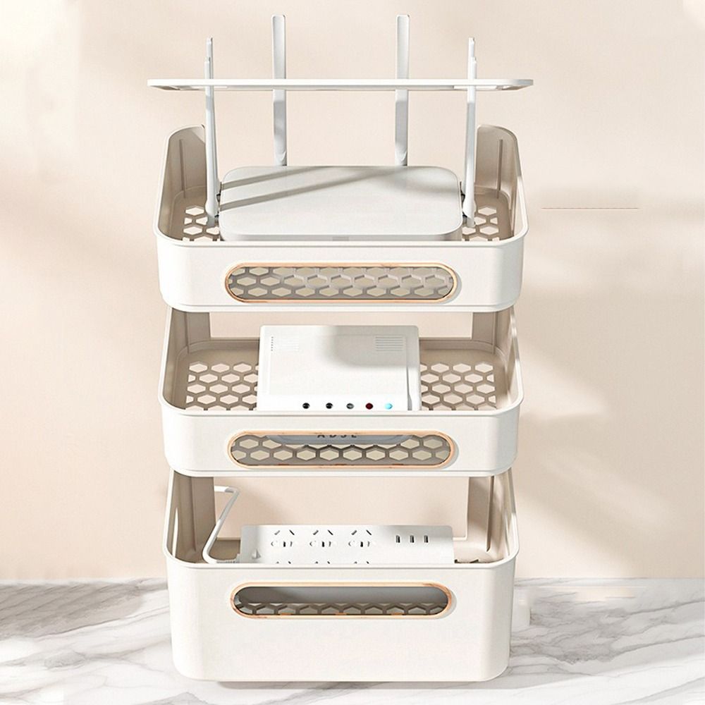 2/3/4-Tier Cable Management Box Ventilation Router Storage Box WiFi Box Holder  Living Room