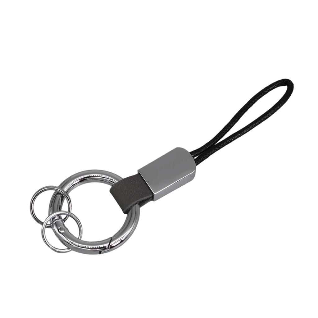 Simulated Leather Keychain With Finger Ring And Adjustable Wrist Strap Trendy Key Holder For Car Keys Organization