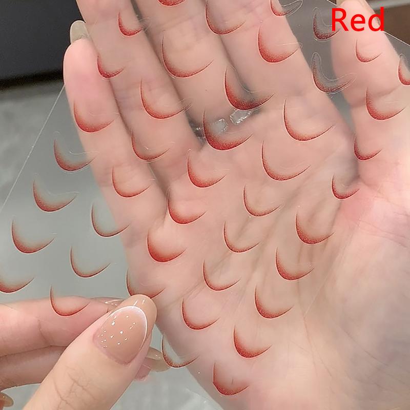 

1 лист Модные французские наклейки для дизайна ногтей с градиентом, тонкие черные и белые линии, наклейки для накладных ногтей, маникюрные украшения, сделай сам красный