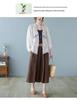 Korean-Style Women's Hollow Lace Batwing Sleeve Cotton Cardigan - Summer Retro Long Sleeve Top