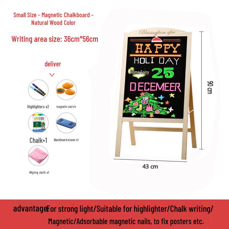 Small Luminous Blackboard Display Stand for Shop Advertising and Handwritten Signage