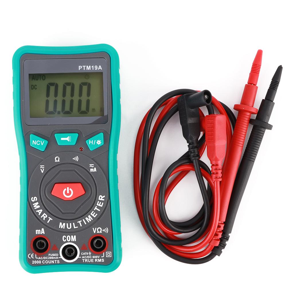 

PTM19A LCD Display Digital Smart Multimeter DC AC Voltage Current Resistance NCV Tester Meter