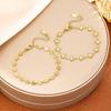 INS Style Trendy Flower Gold Tone Stainless Steel Unisex Party Bracelet Niche New Design Versatile Hand Jewelry